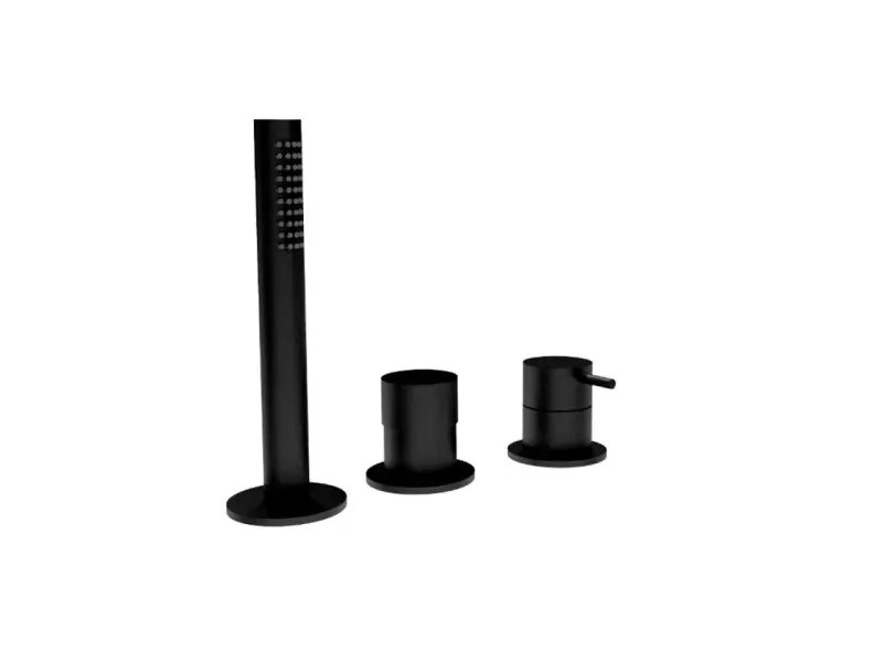 Deck mounted bathtub mixer with 2 exits diverter without spout, black T138SBPR