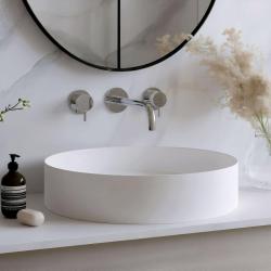 Waterevolution Flow 3-hole Built-in Washbasin Faucet Chrome with spout 15 cm T1163F01-15