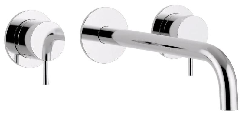 Waterevolution Flow 3-hole Built-in Washbasin Faucet Chrome with spout 15 cm T1163F01-15