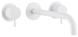 Waterevolution Flow 3-hole Built-in Washbasin Faucet Matte White with spout 15 cm T1163FBR-15