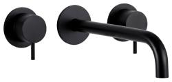 Waterevolution Flow 3-hole Built-in Washbasin Faucet Matte Black with 15 cm spout T1163FPR-15