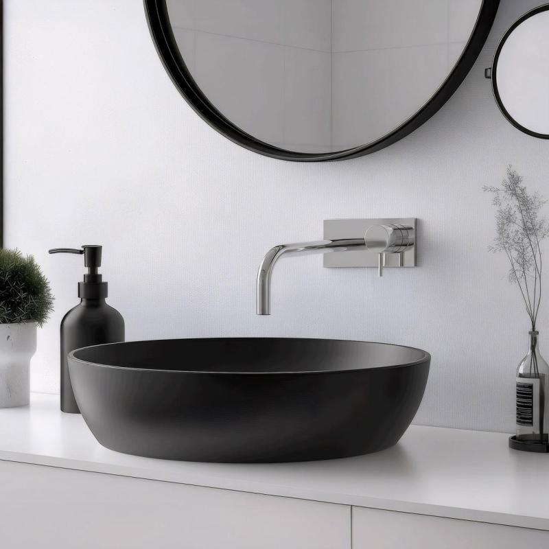 Waterevolution Flow Consealed washbasin monobloc mixer with 15 cm spout, esasy box and automatic stop & go valve, built-in + external parts Chrome T1161B01-15