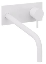 Waterevolution Flow built-in washbasin faucet with cover plate, matte white, with spout 21 cm T1161BBR-21