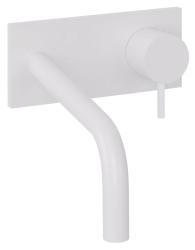 Waterevolution Flow Consealed washbasin monoblox mixer with 15 cm spout, easy box and automatic stop & go valve, built-in + external parts White T1161BBR-15