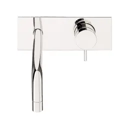 Waterevolution Flow concealed basin mixer with cover plate matt black with spout 21cm T1161BPR-21