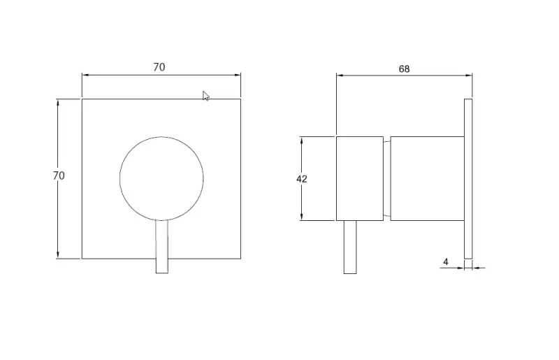 Waterevolution Flow Consealed 2 exits diverter round back plate White T1482SBR