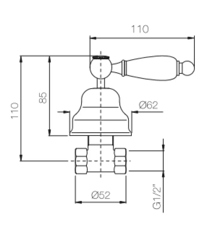 PB classic faucet built-in shut-off valve with white handle Chrome 1208854652