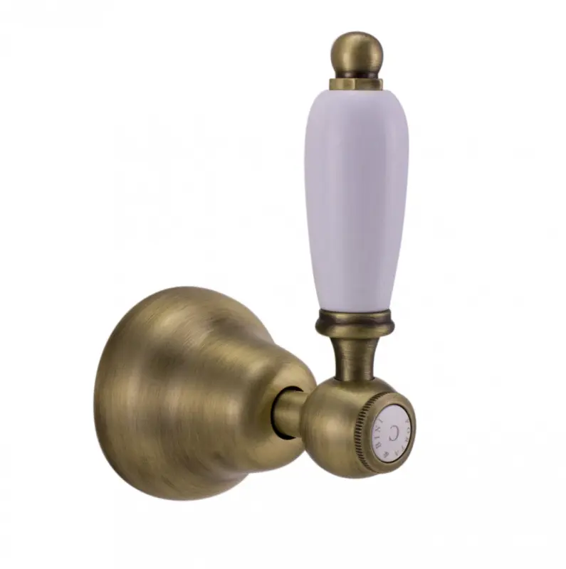 PB classic faucet recessed stop valve with white lever Bronze 1208854662