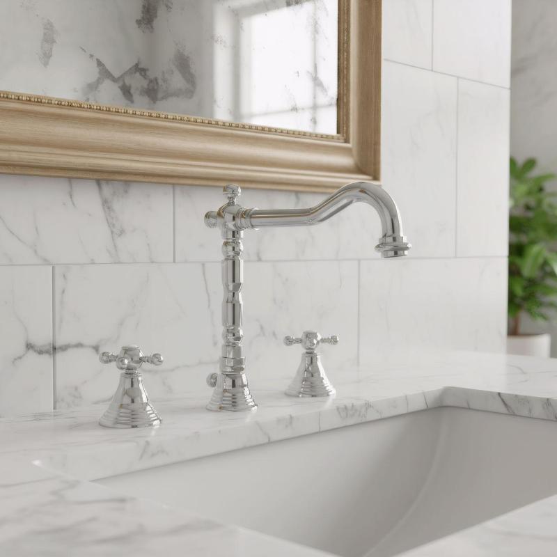 PB classic 3 hole sink faucet with star handles spout 18.5 cm chrome 1208854922