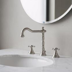 PB classic 3 hole sink faucet with star handles spout 18.5 cm stainless steel 1208854952