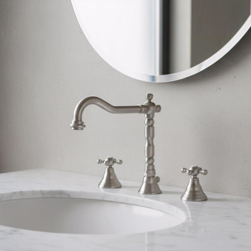 PB classic 3 hole sink faucet with star handles spout 18.5 cm stainless steel 1208854952