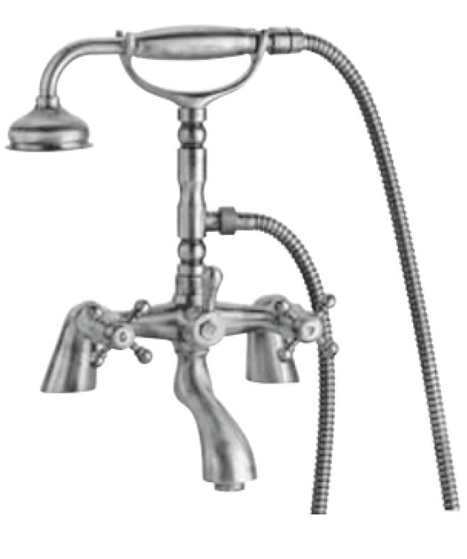 PB classic tap bath rim tap set with star knobs including hand shower Bronze 1208855222