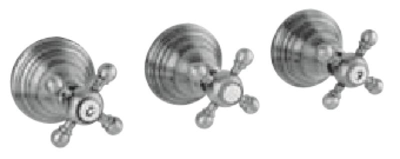 PB classic 2-way built-in shower set with diverter with star handles stainless steel 1208855382