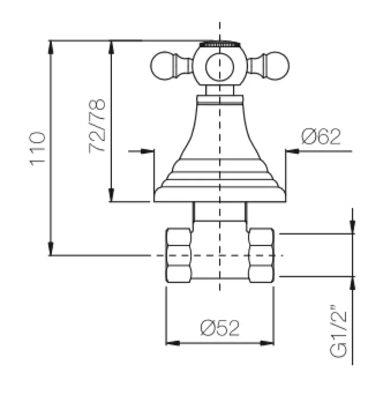 PB classic faucet built-in shut-off valve with star knob Bronze 1208855572