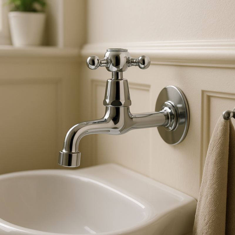 PB Classic wall fountain tap with star handle cold water chrome 1208855592