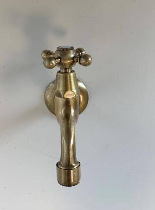 PB Classic wall washbasin tap with star handle cold water bronze 1208855602