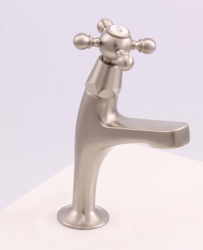 PB Classic washbasin tap with star handle cold water small model stainless steel 1208855702