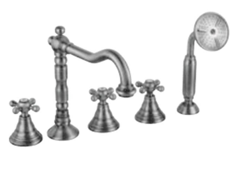 PB classic 5-hole bath mixer with star knobs Chrome 1208855772