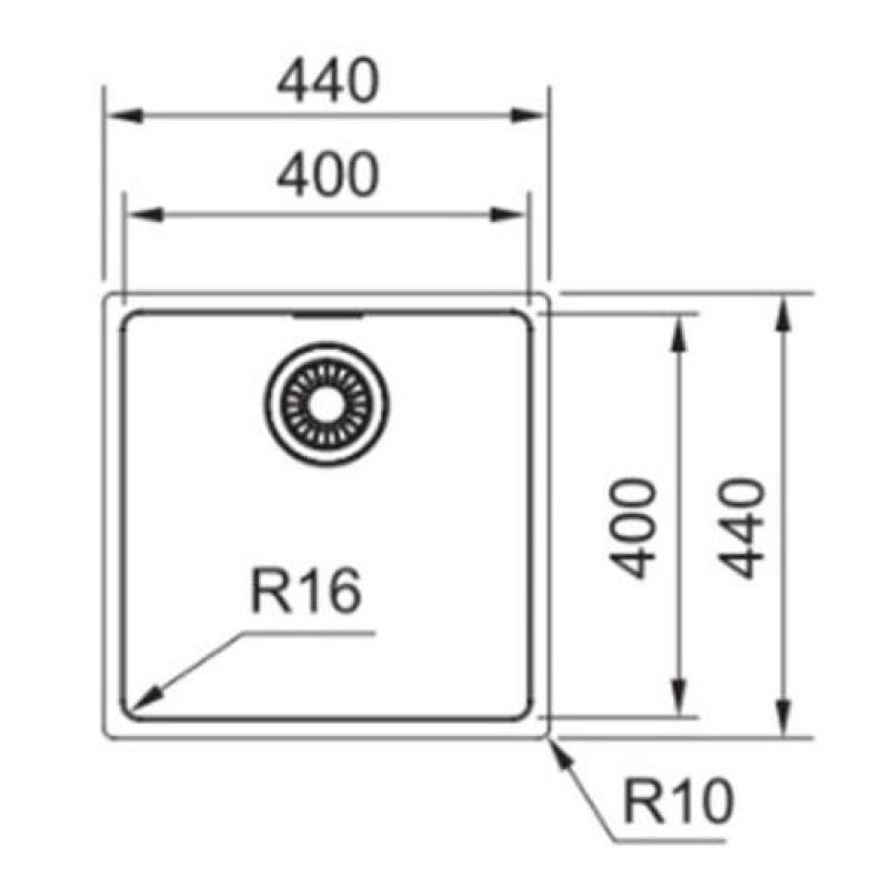 Franke Maris MRX 110.40 stainless steel kitchen sink undermount 40x40 1220527791