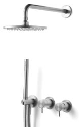 Waterevolution Flow concealed shower set with thermostat rain shower and hand shower solid stainless steel 1208889792