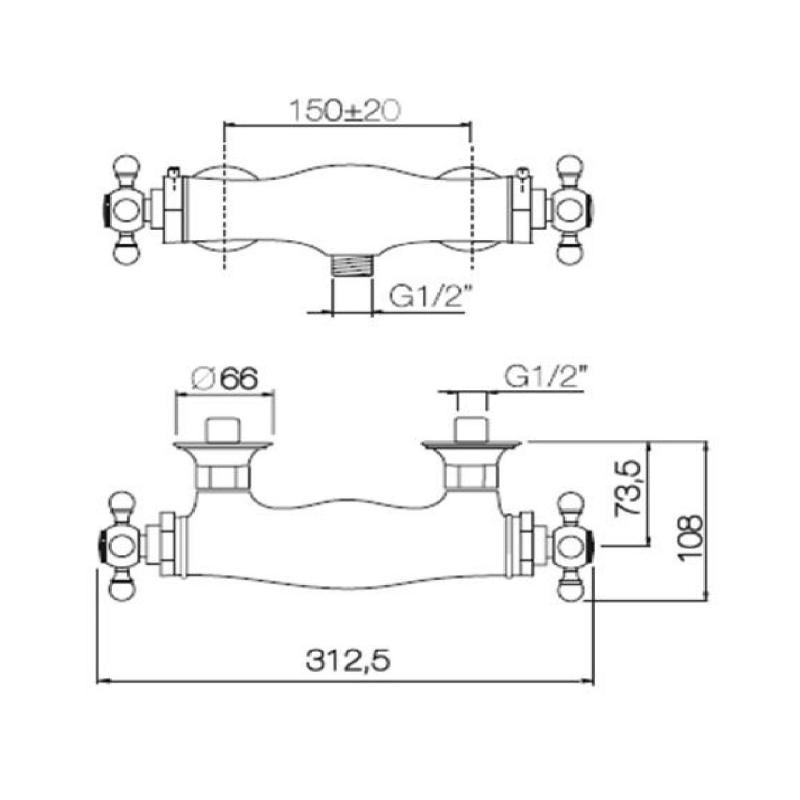 PB classic Shower thermostat Chrome 1208898972