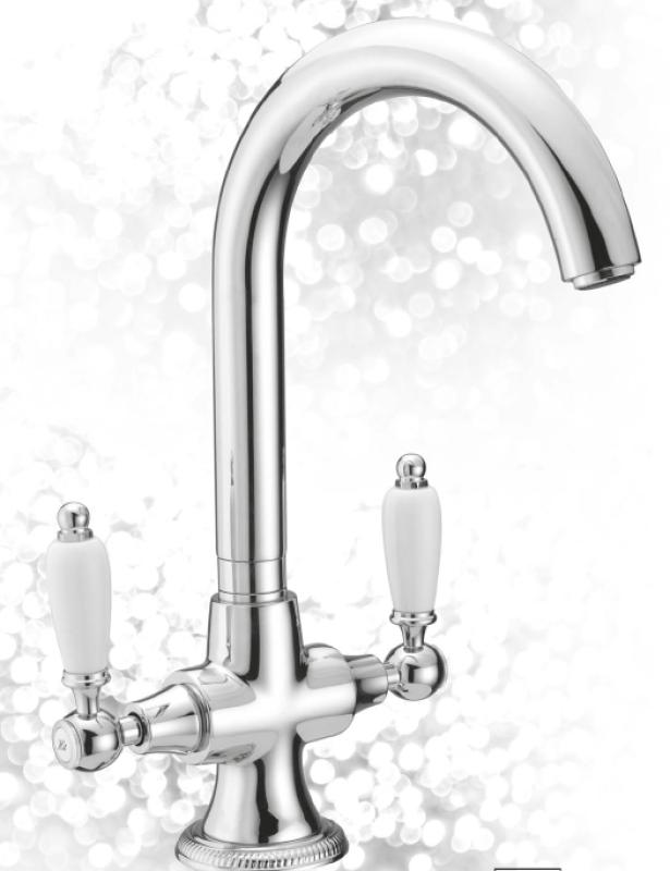PB classic kitchen faucet tap White handles Chrome 1208910882