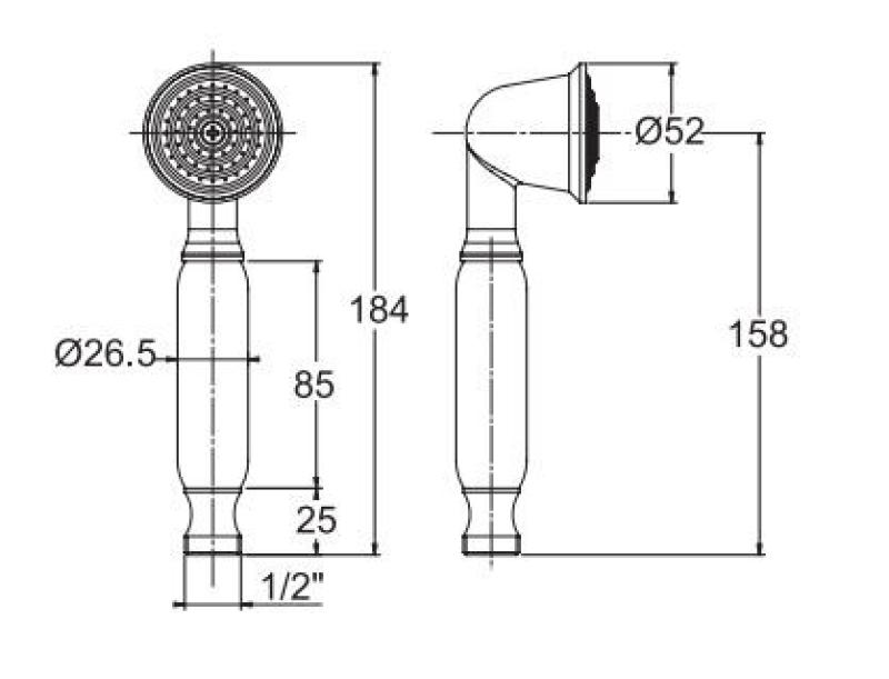 PB Classic hand shower with white handle chrome 1208916142