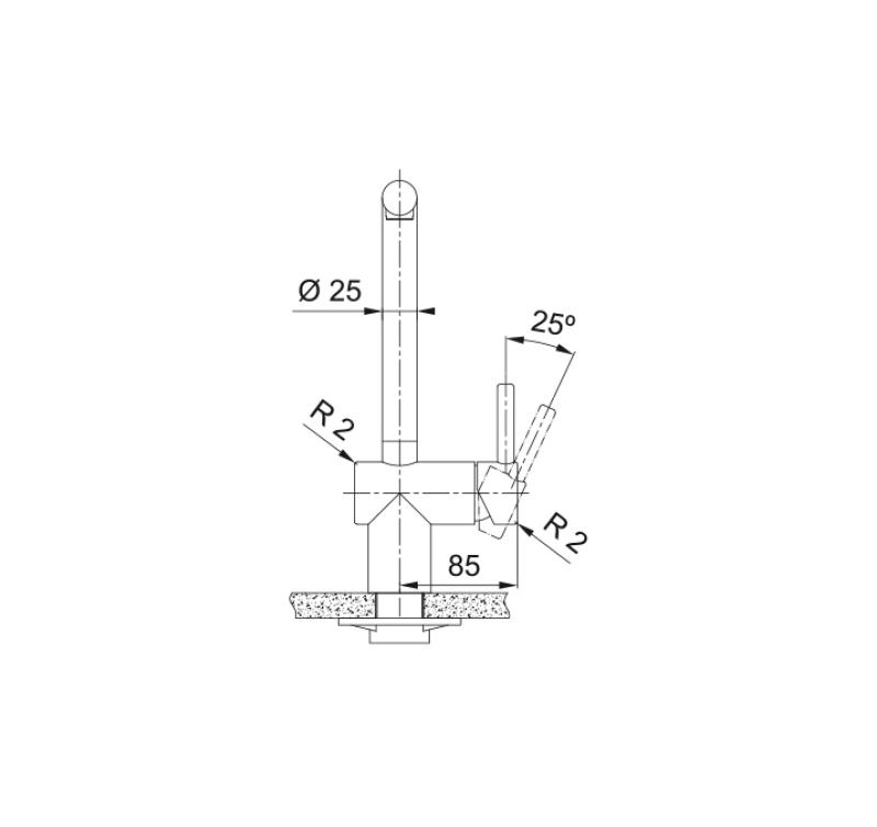 Franke solid stainless steel kitchen tap Atlas Neo swivel spout 115.0547.856