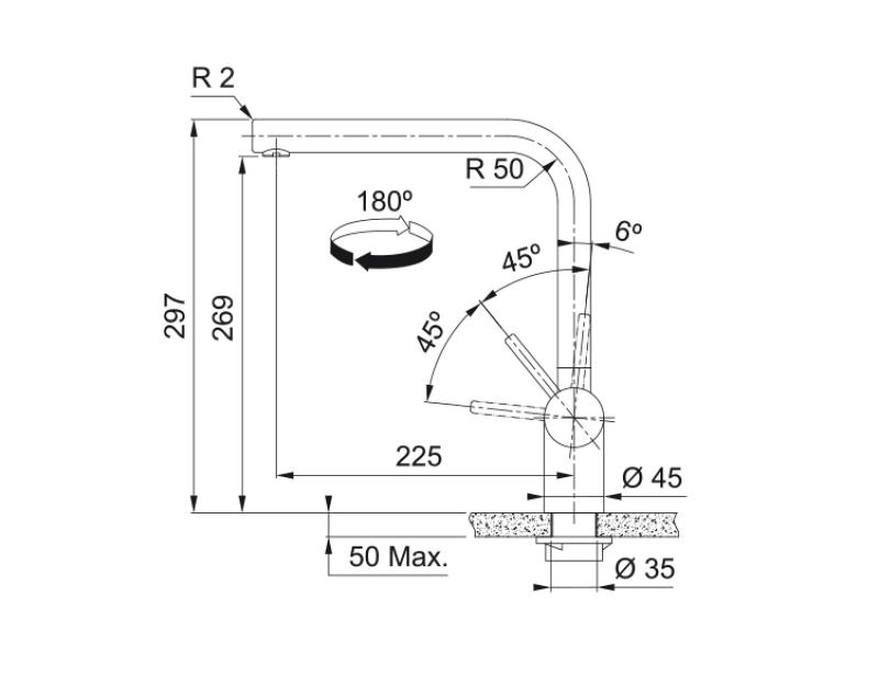 Franke solid stainless steel kitchen tap Atlas Neo swivel spout brushed matt black 115.0666.435