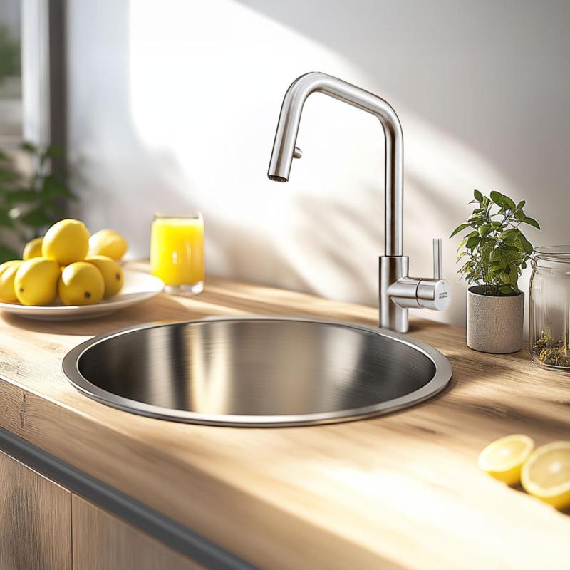 Franke Kitchen tap Kubus pull-out hand shower stainless steel 115.0529.207