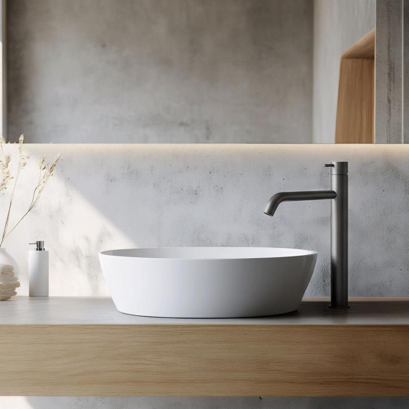 Waterevolution Flow washbasin tap for washbasin gun metal T115GME