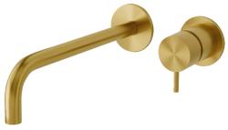 Waterevolution Flow built-in washbasin faucet, brushed brass with 25 cm spout T116BLE-25
