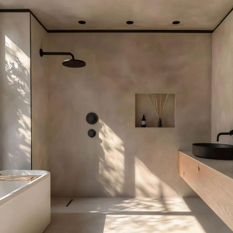 Waterevolution Flow Built-in Shower Thermostat with 1 diverter valve matt black 1208920978