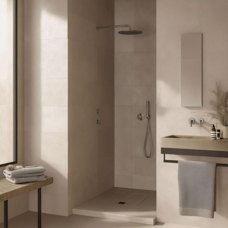 Waterevolution Flow built-in shower thermostat with 1 diverter valve, chrome 1208920984