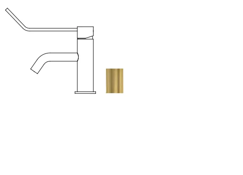 Waterevolution Flow sink faucet incl. click plug brushed brass T111LE