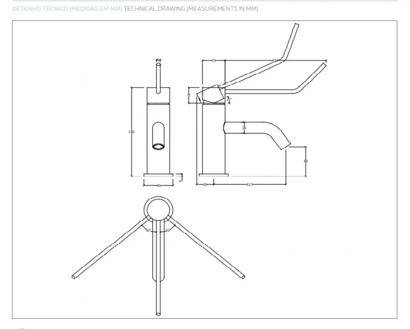 Waterevolution Flow Washbasin hospital mixer with automatic stop & go  T111WGE