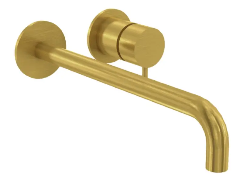 Waterevolution Flow Built-in Washbasin Faucet Brushed Brass with 15 cm Spout T116BLE-15