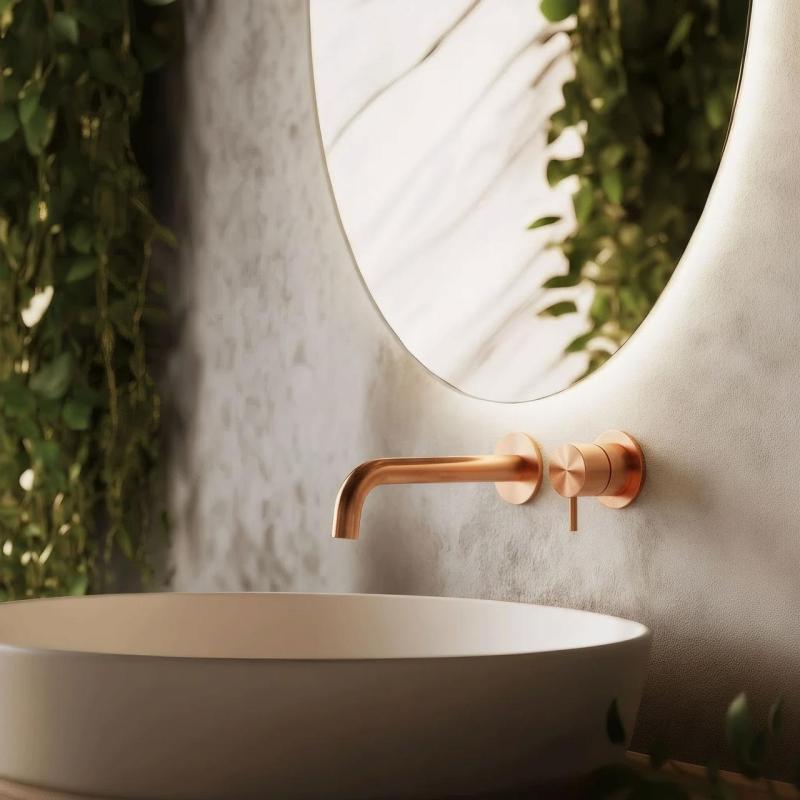 Waterevolution Flow Built-in Washbasin Faucet PVD Brushed Copper with 15 cm Spout T116BCPE-15