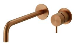 Waterevolution Flow Built-in Washbasin Faucet PVD Brushed Copper with 21 cm Spout T116BCPE-21