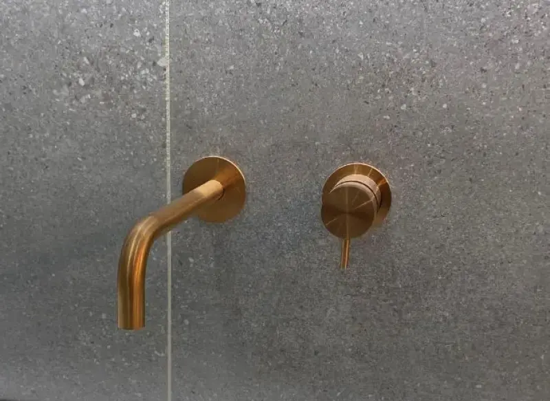 Waterevolution Flow Built-in Washbasin Faucet PVD Brushed Copper with 21 cm Spout T116BCPE-21