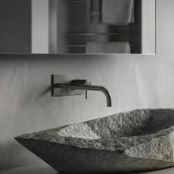 Waterevolution Flow built-in sink tap with cover plate PVD Gun Metal with spout 25cm T1161GME-25