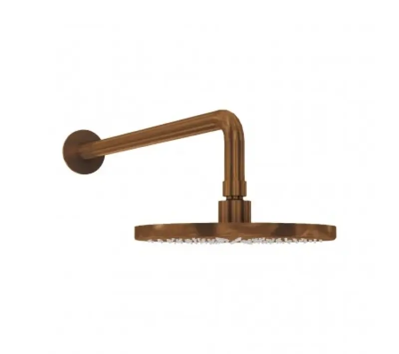 Waterevolution Flow overhead shower 200mm with wall connection Brushed Copper T1641CPE