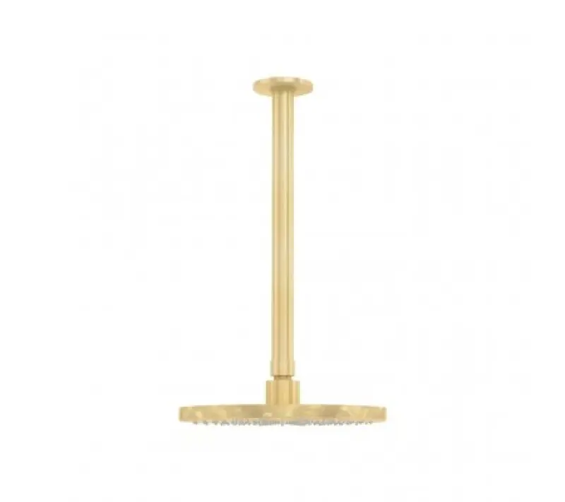 Waterevolution Flow head shower 200mm with ceiling connection Light Gold T1642WGE