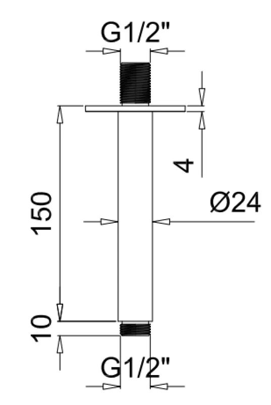 SB Rubinetterie Universal ceiling shower arm round 15cm colour chrome1208946682