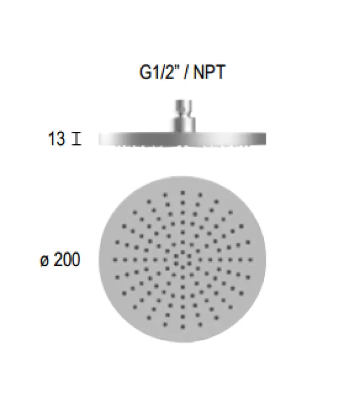 SB Round 316 rain shower head 20cm PVD gold 1208946726