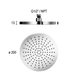 SB Rubinetterie Rain Shower Eco Air Water-Saving Shower Head 20 cm Metal Matte White 1208946740