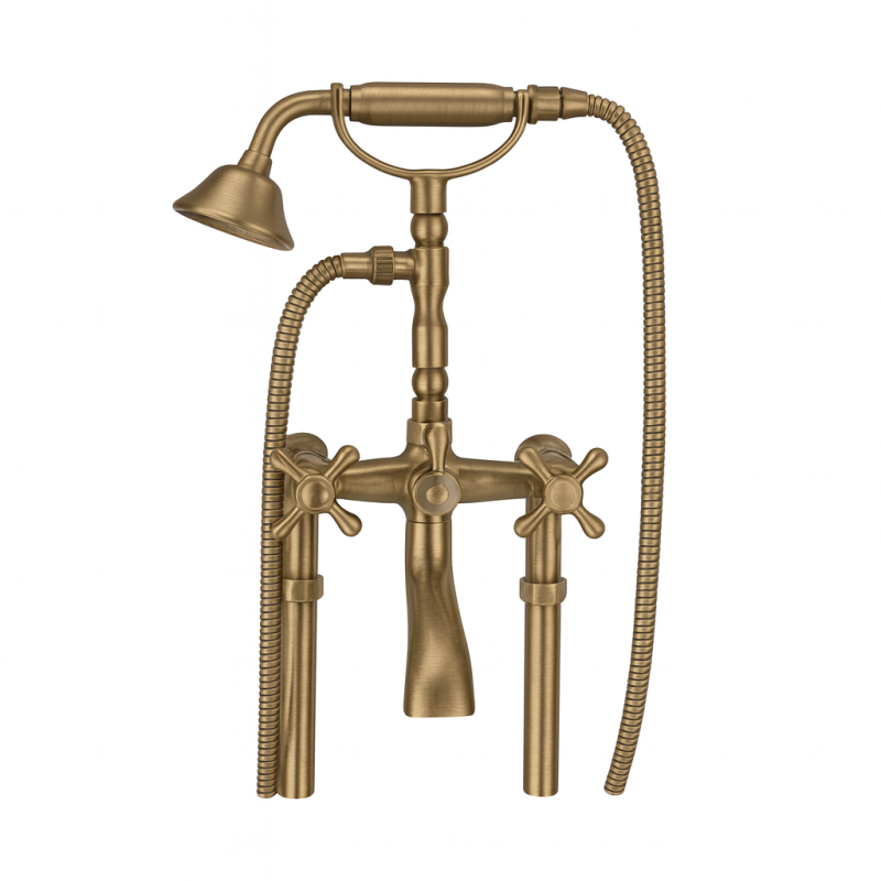 PB Freestanding bath mixer nostalgic strong knobs Bronze 6000
