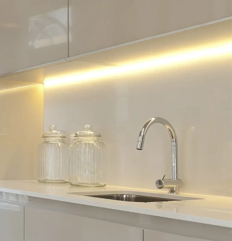 Waterevolution Flow kitchen mixer tap solid stainless steel with pull-out spout T155IE