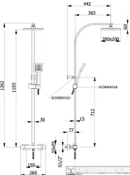DEMM Shower combination thermostat with rain shower chrome 1208946966