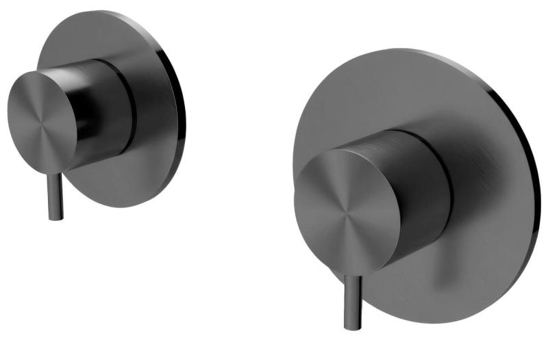 Waterevolution Flow built-in shower thermostat with 1 diverter valve, gun metal 1208948849
